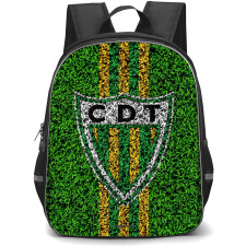 CD Tondela Backpack School Bag StudentPack - CD Tondela Logo On Yellow Stripe Green Texture Background