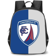 EFL League Two Chesterfield Backpack School Bag StudentPack - Large Logo In Blue And Gray Background