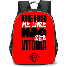 Esporte Clube Vitoria Backpack School Bag StudentPack - Esporte Clube Vitoria Text "Deus Me Wire Nao Ser Victoria" with Red Background
