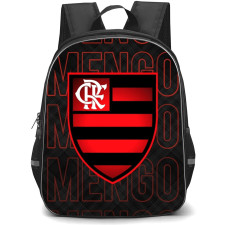 Clube de Regatas do Flamengo Backpack School Bag StudentPack - Clube de Regatas do Flamengo Logo with Red Text Pattern