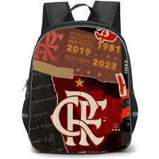 Clube de Regatas do Flamengo Backpack School Bag StudentPack - Clube de Regatas do Flamengo Logo with Scrapbook Collage Red Effect