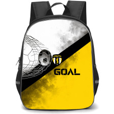 Congleton Town Football Club Backpack School Bag StudentPack - Congleton Town Football Club with Logo Goal Net Yellow Effect