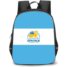 Coventry Sphinx Football Club Backpack School Bag StudentPack - Coventry Sphinx Football Club Logo with Horizontal Stripe Blue and White Effect