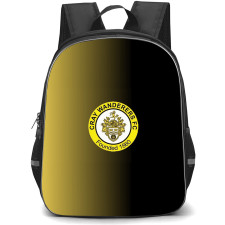 Cray Wanderers Football Club Backpack School Bag StudentPack - Cray Wanderers Football Club Logo with Gradient Stripe Black & Gold Effect
