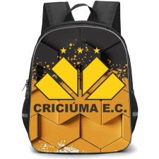 Criciuma Esporte Clube Backpack School Bag StudentPack - Criciuma Esporte Clube with Logo Hexagon Stripe Paint Effect