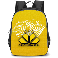 Criciuma Esporte Clube Backpack School Bag StudentPack - Criciuma Esporte Clube Logo with Tiger Effect Yellow Background