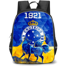 Cruzeiro Esporte Clube Backpack School Bag StudentPack - Cruzeiro Esporte Clube Logo with Blue Mosaic Pattern