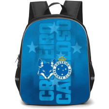 Cruzeiro Esporte Clube Backpack School Bag StudentPack - Cruzeiro Esporte Clube Logo with Blue Text and Start Pattern