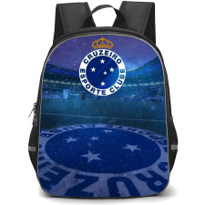 Cruzeiro Esporte Clube Backpack School Bag StudentPack - Cruzeiro Esporte Clube Stadium with Logo Night Sky Glow Blue Effect