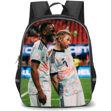 Kevin De Bruyne Backpack School Bag StudentPack - Kevin De Bruyne And Dodi Lukebakio Belgium National Team Smiling Candid Poster