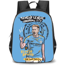 Kevin De Bruyne Backpack StudentPack - Kevin De Bruyne Manchester City F.C. Premier League Champion 2017-18 Illustration