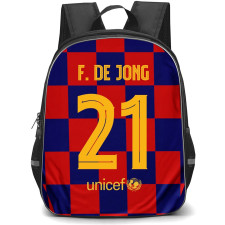 Frenkie De Jong Backpack StudentPack - Frenkie De Jong FC Barcelona No. 21 Jersey Red Blue Block