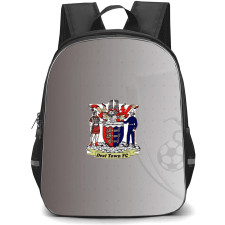 Deal Town Football Club Backpack School Bag StudentPack - Deal Town Football Club Logo with Grey Fade Effect