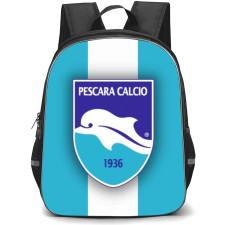 Delfino Pescara 1936 Backpack School Bag StudentPack - Logo In White And Cyan Background