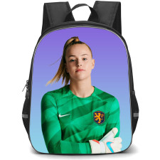 Daphne Van Domselaar Backpack StudentPack - Daphne Van Domselaar Netherlands Women's National Football Portrait On Purple Background