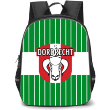 FC Dordrecht Backpack School Bag StudentPack - Logo In Green And White Stripe Background Football Club