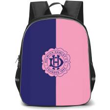 Dulwich Hamlet Football Club Backpack School Bag StudentPack - Dulwich Hamlet Football Club Logo with Half Split Pink and Blue Effect