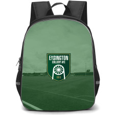 Easington Colliery Association Football Club Backpack School Bag StudentPack - Easington Colliery Association Football Club Stadium with Logo Green Effect