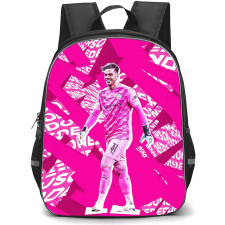 Ederson Moraes Backpack StudentPack - Ederson Moraes Manchester City F.C. Walking Pink On Graphic Art