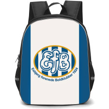 Esbjerg FB Football Club Backpack School Bag StudentPack - Logo In White And Blue Background