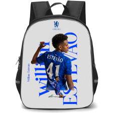 Estevao Willian Backpack School Bag StudentPack - Estevao Willian 41 Chelsea FC Standing Back Word Art Background
