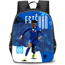 Estevao Willian Backpack School Bag StudentPack - Estevao Willian Chelsea FC Dribbling Blue Graphic Poster