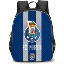 FC Porto Backpack School Bag StudentPack - FC Porto Logo On Blue Gray CarbonFiber Background