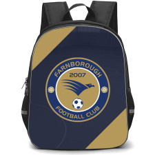 National League South Farnborough Backpack School Bag StudentPack - Large Logo In Brown And Blue Background