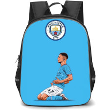 Phil Foden School Backpack StudentPack - Phil Foden Manchester City F.C Goal Celebration Illustration Art On Blue Background