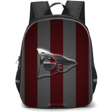 Fredrikstad FK Backpack School Bag StudentPack - Logo 3d Metal Gray And Red Background