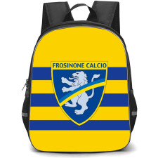 Frosinone Calcio Backpack School Bag StudentPack - Logo In Yellow And Blue Stripe Background