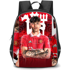 Alejandro Garnacho School Backpack StudentPack - Alejandro Garnacho 17 Manchester United Portrait On Red Graphic Art