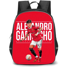 Alejandro Garnacho Backpack StudentPack - Alejandro Garnacho Manchester United Dribbling Cartoon Art