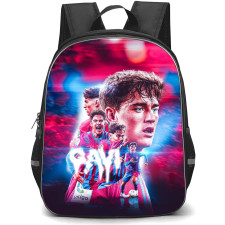 Pablo Gavi Backpack StudentPack - Pablo Gavi FC Barcelona Portrait On Graphic Art Background