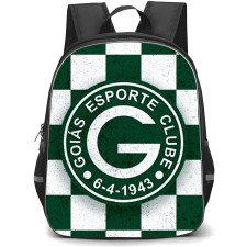 Goias Esporte Clube Backpack School Bag StudentPack - Goias Esporte Clube with Logo Checker Pattern Green and White Effect