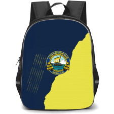 Gosport Borough Football Club Backpack School Bag StudentPack - Gosport Borough Football Club Logo with Diagonal Stripe Split Effect
