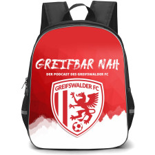 Greifswald FC Football Club Backpack School Bag StudentPack - Logo In Red And White Poster