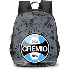 Gremio Foot-Ball Porto Alegrense Backpack School Bag StudentPack - Gremio Foot-Ball Porto Alegrense Logo with Soccer Sketch Background