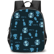 Gremio Foot-Ball Porto Alegrense Backpack School Bag StudentPack - Gremio Foot-Ball Porto Alegrense Trophy Pattern with Logo Background