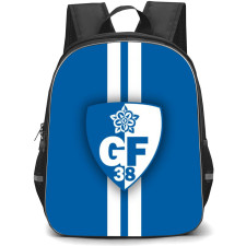 Grenoble Backpack School Bag StudentPack - Large Logo In Blue And White Stripe Background Football Club