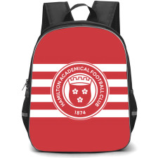 Hamilton Academical Backpack School Bag StudentPack - Logo In Red And White Stripe Background Football Club