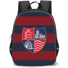 National League South Hampton & Richmond Borough Backpack School Bag StudentPack - Large Logo In Red And Navy Stripe Background