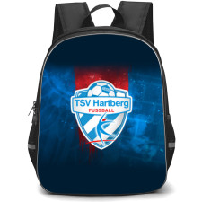 TSV Hartberg Backpack School Bag StudentPack - Logo In Blue And Red Grunge Background