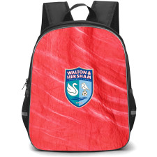 Walton & Hersham Football Club Backpack School Bag StudentPack - Walton & Hersham Football Club with Logo Wave Stripe Red Effect