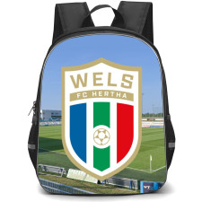 FC Hertha Wels Backpack School Bag StudentPack - Logo Stadium Field Background