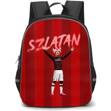 Zlatan Ibrahimovic Backpack StudentPack - Zlatan Ibrahimovic A.C. Milan The King Red Stripe Background