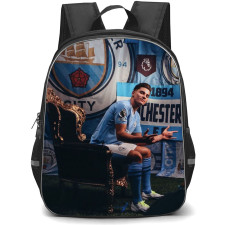 Julian Alvarez School Backpack StudentPack - Julian Alvarez Manchester City F.C. Sitting On Throne PIcture
