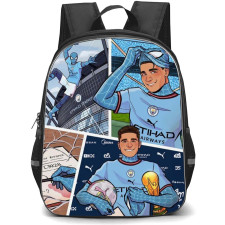 Julian Alvarez School Backpack StudentPack - Julian Alvarez Manchester City F.C The Story Continues Illustration Art