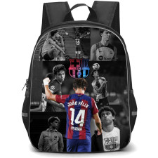 Joao Felix School Backpack StudentPack - Joao Felix 14 FC Barcelona Standing Back On Grayscale Picture