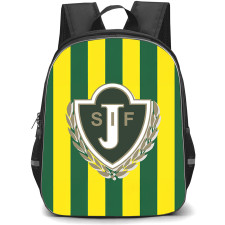 Jonkopings Sodra IF Backpack School Bag StudentPack - Jonkopings Sodra IF Logo On Yellow Green Stripe Background Football Club